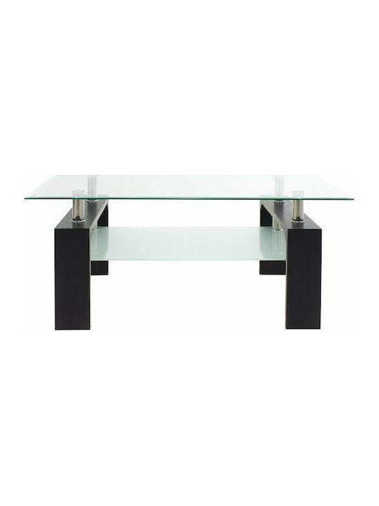 Maiha Rectangular Glass Coffee Table Transparent L100xW60xH42.5cm