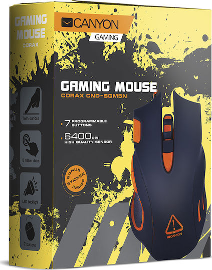 Canyon Corax Gaming Ποντίκι 6500 DPI Μαύρο