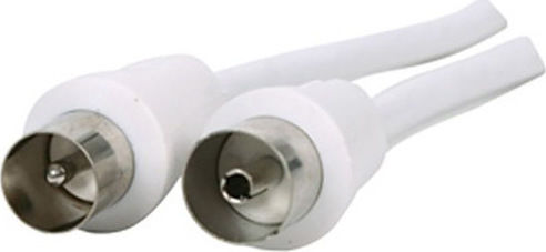 Adeleq Antenna Cable Coax male - Coax female White 1m (9-10) 1pcs