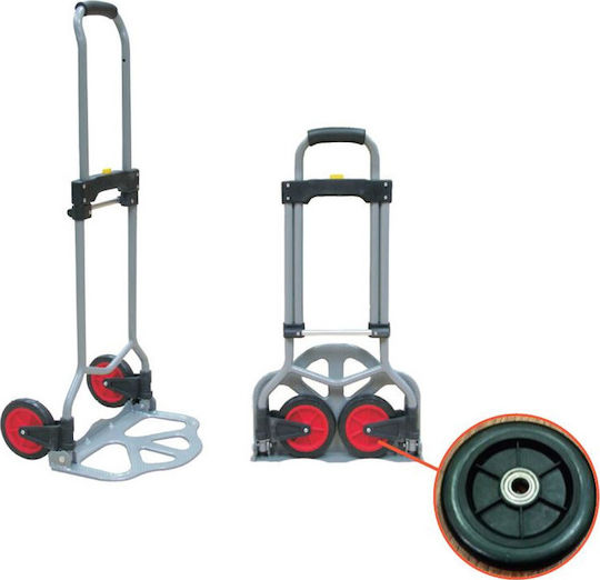 Transport Trolley Foldable for Weight Load up to 60kg Silver