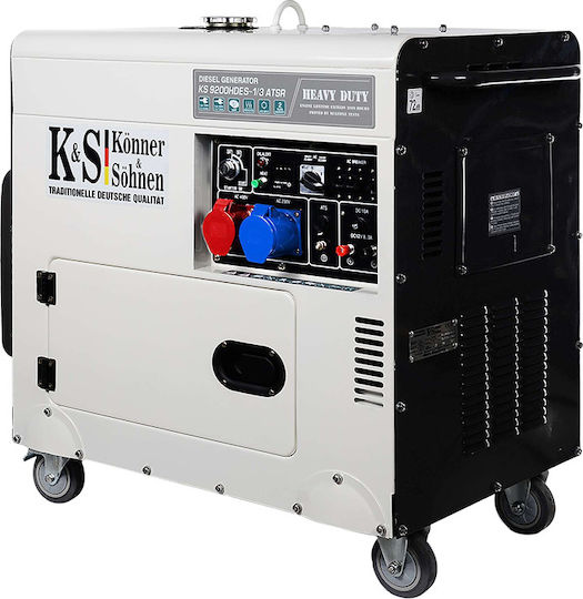 Könner & Söhnen 9200HDES-1/3 ATSR Leise Generators Erdöl mit Rädern und maximaler Leistung 9kVA