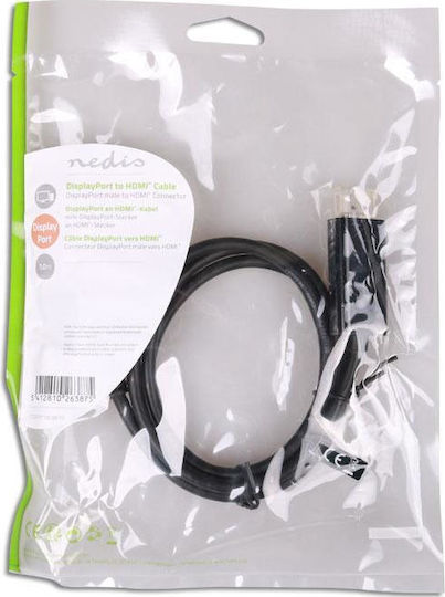 Nedis Cable DisplayPort male - HDMI male 1m (CCGP37100BK10)