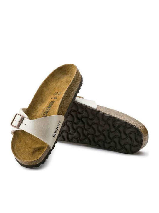 Madrid Flache Damen Sandalen PEARL Weiß Schmale Passform