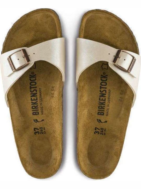 Madrid Flache Damen Sandalen PEARL Weiß Schmale Passform