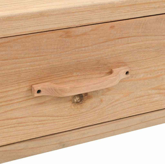 TV Stand Made of Solid Wood Beige L120xD33xH35cm
