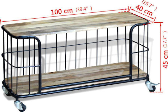 Έπιπλο TV Επιδαπέδιο Μπεζ 100x40x45εκ.