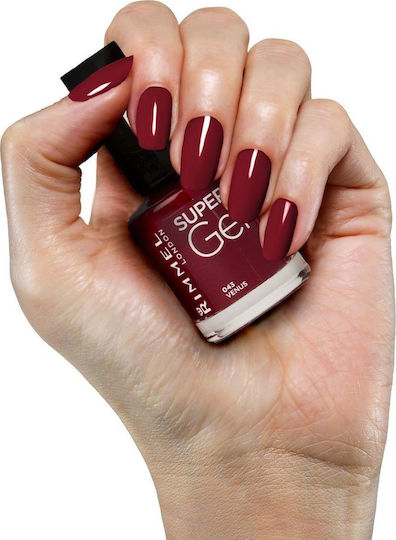 Rimmel Super Gel 043 Venus Glossy Βερνίκι Νυχιών Μακράς Διαρκείας Μπορντό 12ml
