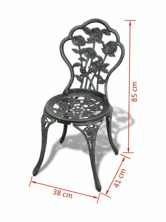 Set Sala De Mese Pentru Spații Exterioare Mici 3 Piese Verde