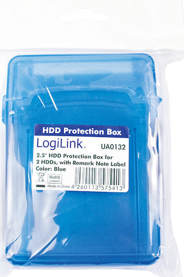 LogiLink HDD Protection Box for 2x 2.5" HDDs Blue