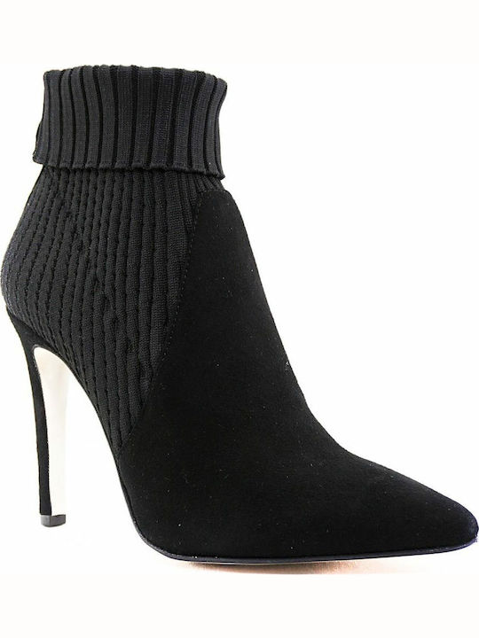 Fardoulis 4451 Suede Women's Ankle Boots with High Heel Black