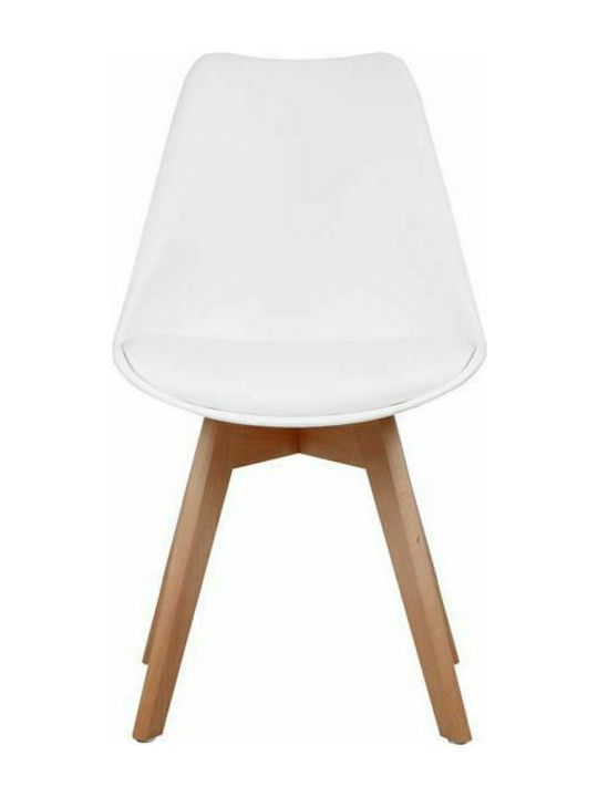 Lora Kitchen Polypropylene Chair White 47x56.6x82cm