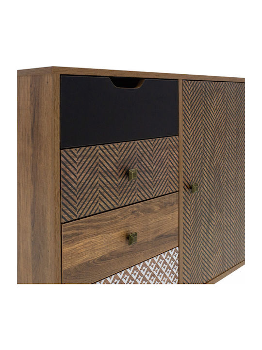 Sideboard Boho Wooden with Drawers Brown 79.5x39.5x86cm