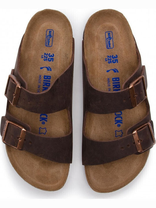 Arizona Soft Footbed Oiled Leather Men's Sandals Habana Narrow Fit