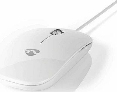 Nedis Wired Mouse Ενσύρματο Ποντίκι Λευκό