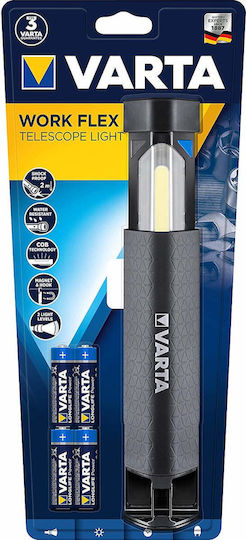 Varta Arbeitslampe Batterie LED IP54 Doppelte Funktion mit einer Helligkeit von bis zu 250lm Work Flex Light 2in1