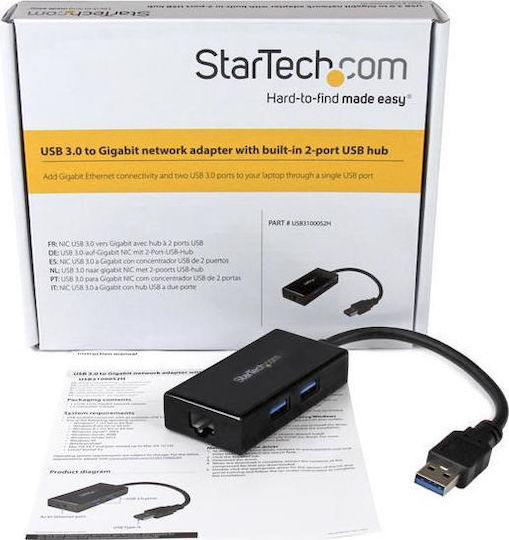 StarTech USB-Hub 2 Anschlüsse USB 3.0 mit USB-A Anschluss / Ethernet