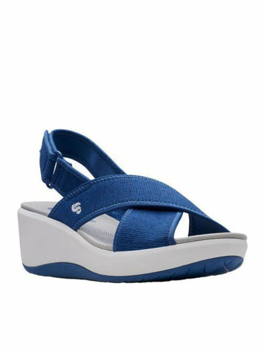 Clarks Step Cali Cove Women's Platform Shoes Blue