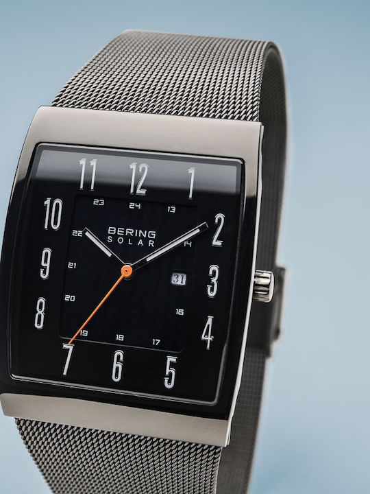 Bering Time Solar Men's Watch 33mm Solar with Silver Metal Bracelet