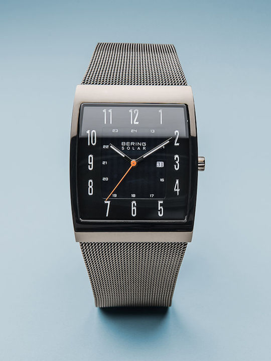 Bering Time Solar Men's Watch 33mm Solar with Silver Metal Bracelet
