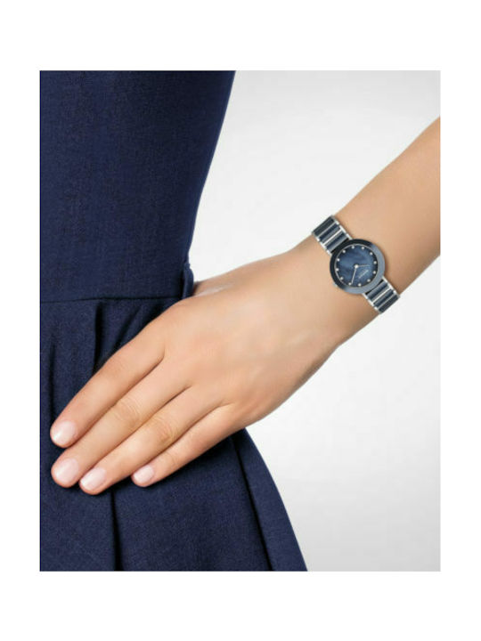 Bering Time Ceramic Watch with Silver Metal Bracelet