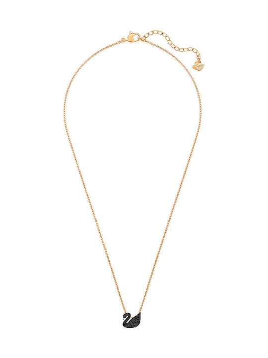 Swarovski Iconic Swan Necklace Swan Gold Plated