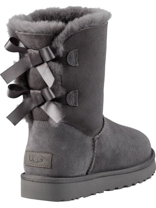 Suede Women's Boots with Fur Bailey Bow II Gray