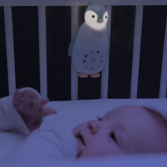 Zazu Zoe Sleep Penguin White Sounds Bluetooth Night Light Blue Rechargeable