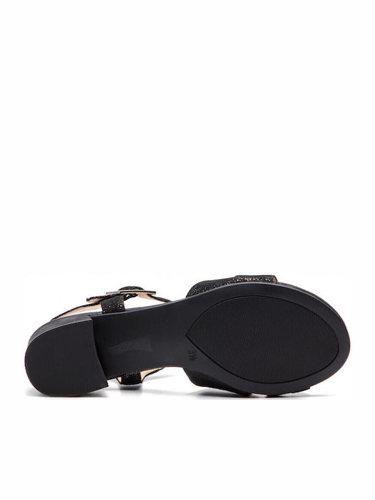 Leather Women's Flat Sandals Anatomic in Black Color