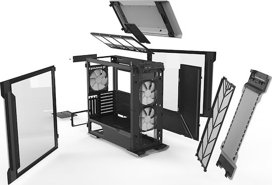 Phanteks Enthoo Evolv X Glass Gaming Midi Tower Computer Case with Side Window and RGB Lighting Galaxy Silver