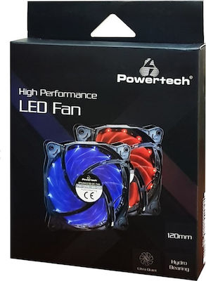 Powertech PT-907 120mm 3-Pin / 4-Pin Molex Blue Lighting Case Fan