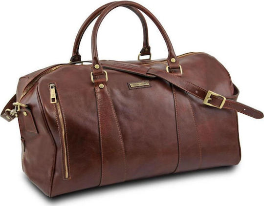 Tuscany Leather Σακ Βουαγιάζ Πλάτης Καφέ από Δέρμα Μ51xΠ27.5xΥ28εκ.
