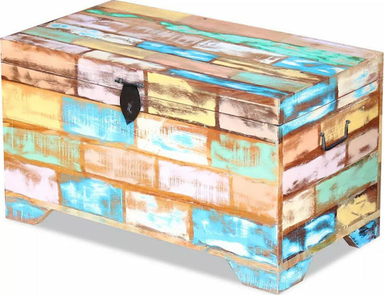 vidaXL Wooden Decorative Trunk Multicolour 73x39x41cm