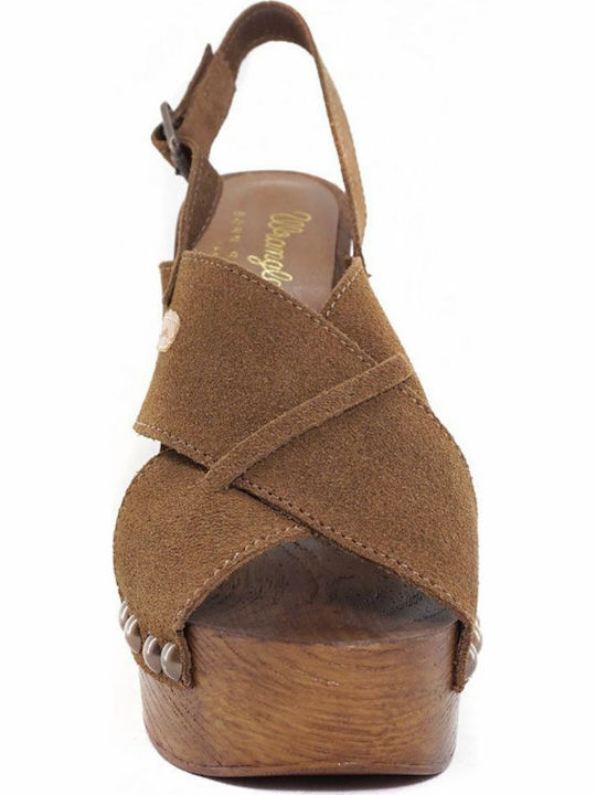 Leather Women's Sandals In Brown Colour