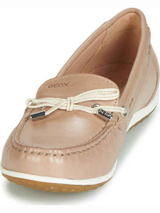 D Vega Moc B Δερμάτινα Γυναικεία Loafers σε Μπεζ Χρώμα
