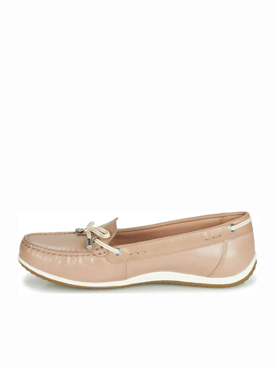 D Vega Moc B Δερμάτινα Γυναικεία Loafers σε Μπεζ Χρώμα