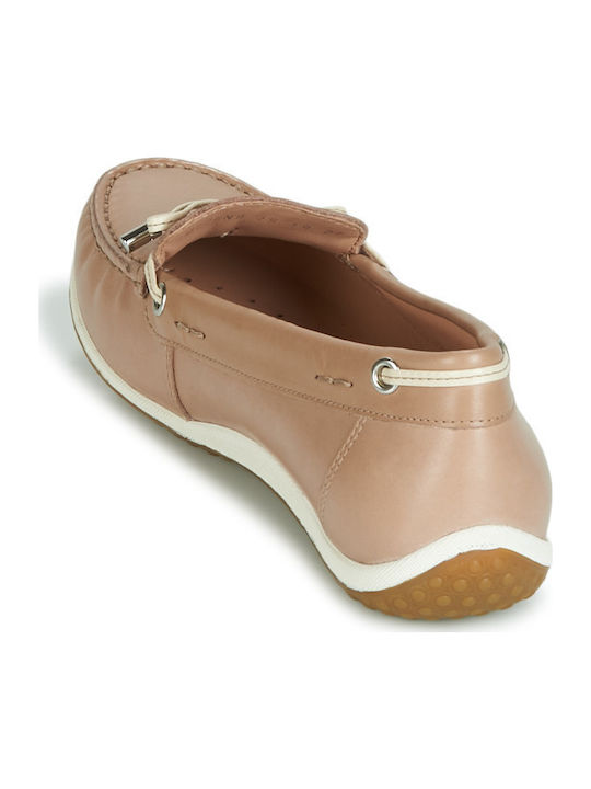 D Vega Moc B Δερμάτινα Γυναικεία Loafers σε Μπεζ Χρώμα