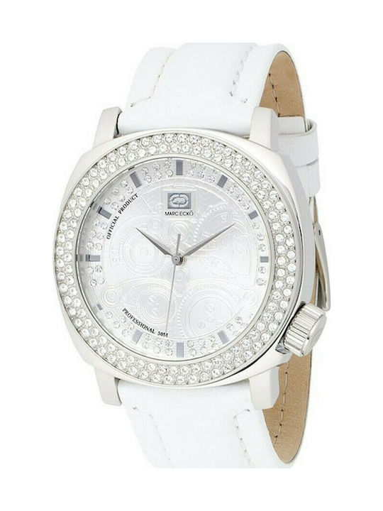 Marc Ecko Watch with White Leather Strap