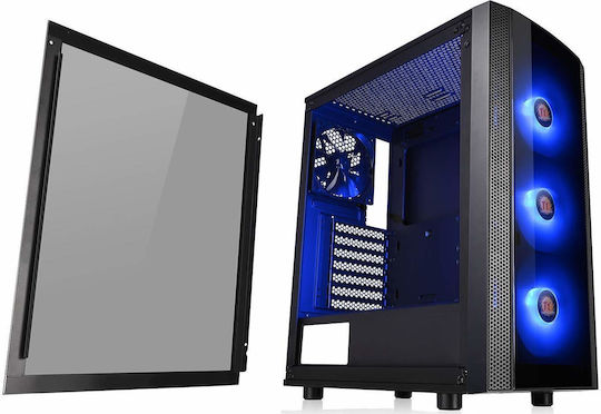 Thermaltake Versa J25 Tempered Glass RGB Edition Gaming Midi Tower Κουτί Υπολογιστή με Πλαϊνό Παράθυρο Μαύρο