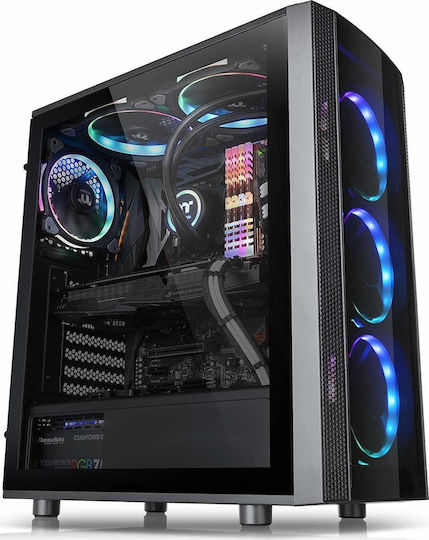 Thermaltake Versa J25 Tempered Glass RGB Edition Gaming Midi Tower Κουτί Υπολογιστή με Πλαϊνό Παράθυρο Μαύρο