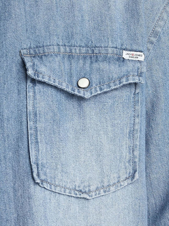 Long-sleeved Denim Shirt Medium Blue Denim