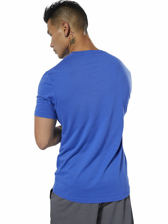 Reebok QQR Stacked Herren Sport T-Shirt Kurzarm Blau