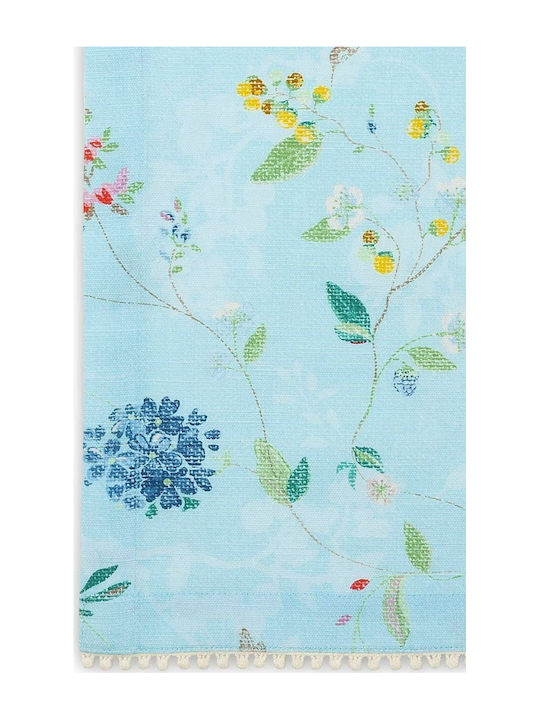 PiP Studio Ράνερ Βαμβακερό Floral Hummingbirds Blue 60x180εκ.