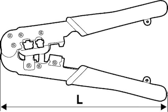 Topex Πρέσα Ακροδεκτών Δικτύου RJ12, RJ11, RJ45 με Απογυμνωτή (Μήκος 185mm)
