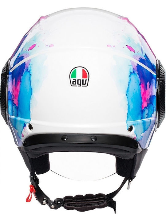 AGV Orbyt Mayfair White/Purple Κράνος Μηχανής Jet 1280gr με Sunvisor