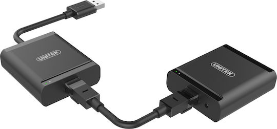 Unitek RJ45 Hub 4 Θυρών USB 2.0 με σύνδεση USB-A / Ethernet