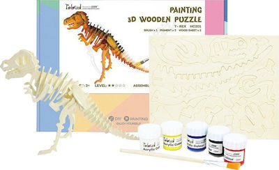 Robotime Wooden Construction Toy Painted Construction Kit T-Rex Kid 5++ years