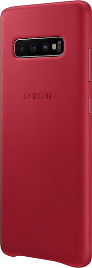 Samsung Umschlag Rückseite Leder Rot (Galaxy S10+)