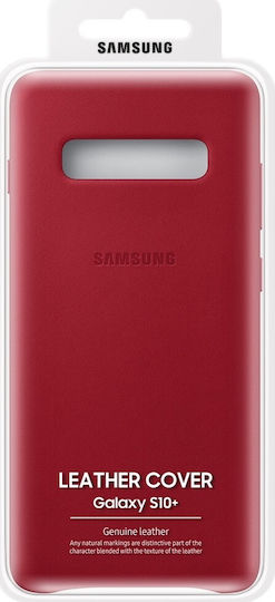 Samsung Umschlag Rückseite Leder Rot (Galaxy S10+)