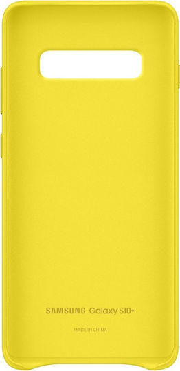 Samsung Leather Cover Back Cover Piele Galben (Galaxy S10+)