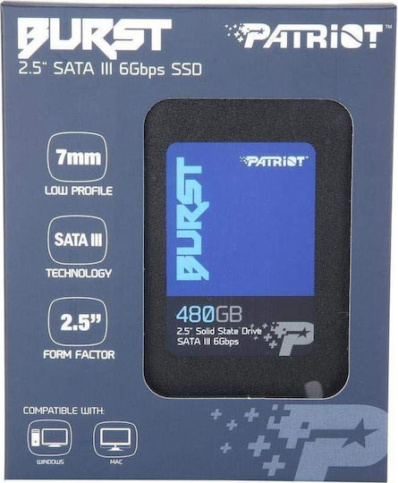 Patriot Burst SSD 480GB τύπου 2.5'' με σύνδεση SATA III PBU480GS25SSDR